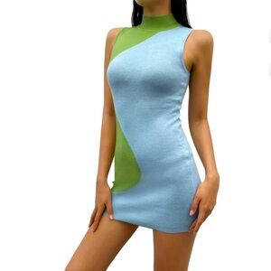 Anna Grace 70’s inspired turtleneck bodycon mini dress